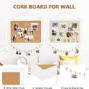 Double-Sided Large Cork Board with Linen, 24" x 18" Hanging Wood Framed Bulletin Board, Picture Display Vision Board Corkboards for Wall Room School Office Decor, 20 Pushpins,1pack