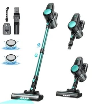 Cordless Vacuum Cleaner for Home - Powerful Stick Vacuum with HEPA Filter, 55-Min Runtime, LED Light, Anti-Tangle Brush, Detachable Battery,Lightweight Vacuum for Pet Hair,Carpets & Hard Floors