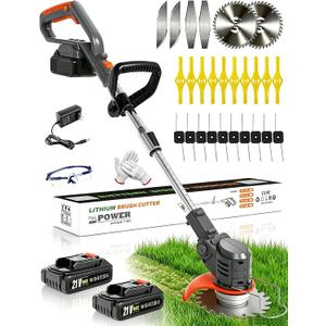 Electric Weed Wacker,Lightweight 21V Cordless Weed Eater with Metal Blade