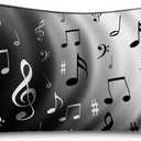 Musical Note Makeup Bag Cute Makeup Bag Travel Toiletry Zipper Pouch Music Gift for Music Lovers Musical Note Makeup Bag for Girls Musicians (hz3595)