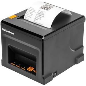 NetumScan 80mm POS Receipt Printer 300mm/s USB Thermal Receipt Printer with Auto Cutter Cash Drawer, USB Ethernet Interface, Support Windows/Mac/Linux, Restaurant Kitchen Printer for ESC/POS (NS8360L)