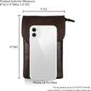 befen Genuine Leather Small Crossbody Bags for Women Cell Phone Bag Cross Body Purses,Silver Zipper