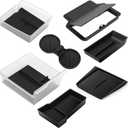 7PCS Center Console Organizer Kit for Tesla New Model Y Juniper, Double Layer Space Upper Lower Center Console Trays, Silicone Cup Holder and Charger Pad, Armrest Hidden Storage Box
