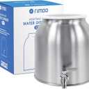 Stainless Steel Water Dispenser, 2.5 Gallon Drink Dispenser with 18/8 Stainless Steel Spigot & Airtight Lid, Water Cooler Dispenser Countertop for 3-5 Gallon Bottle, Water Crock for Parties Home