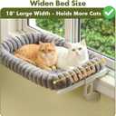 Zoratoo Cloud-Cuddle Cat Window Perch with 4-Sided Bolster, Zipper Design Cushion Window Seat for Window Sill, Sturdy Metal Frame & Easy Assembly Pet Hammock Bed for Indoor Cats (Gray, Large)