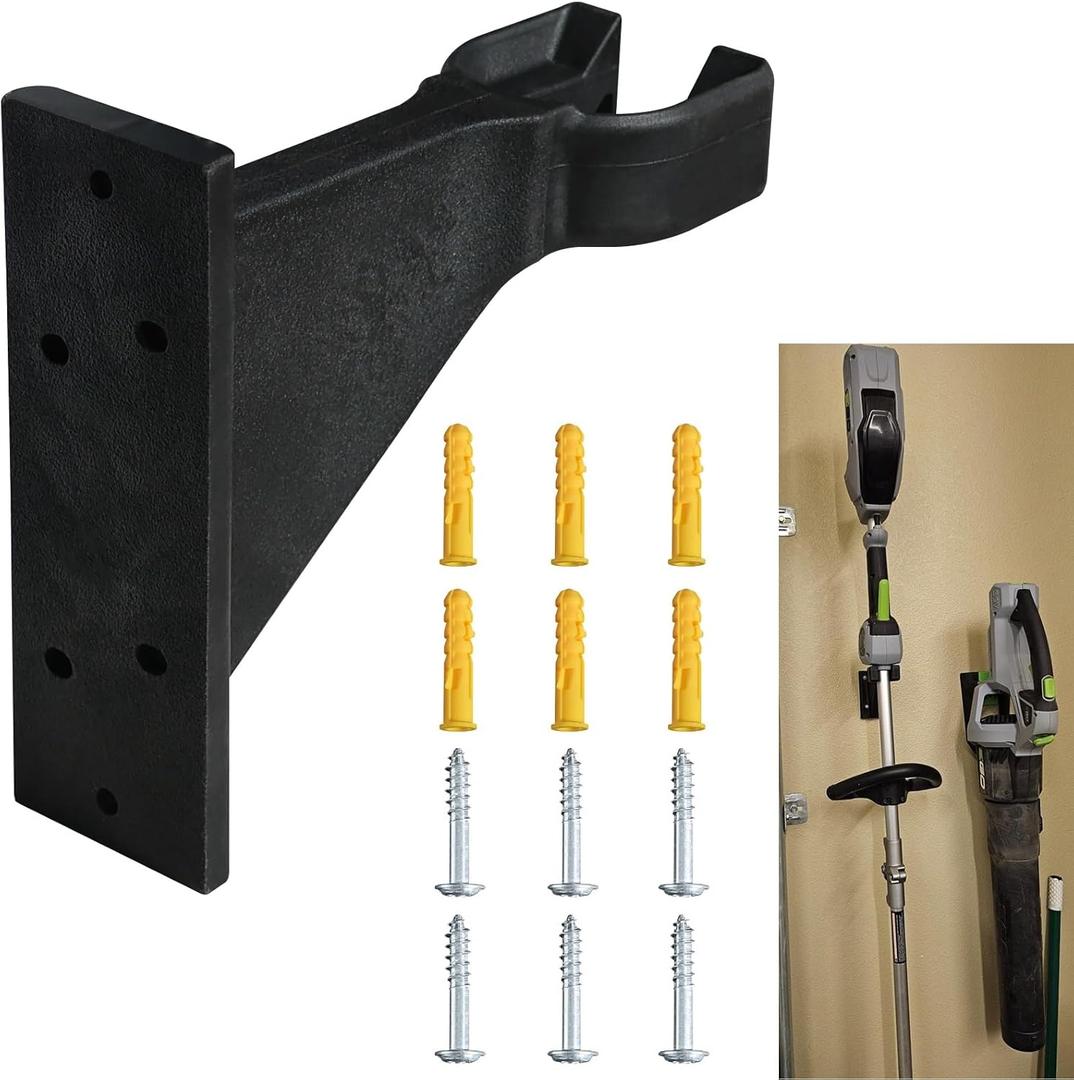 Premium Heavy-Duty Wall Hanging Holder for Garden Power Tools, Garage Storage Organizer, Storage Hooks for Trimmer, Holds up to 300lbs, Fits EGO 56V Trimmer and Edger, Ego Power/Edger(1Pcs/6-Hole)