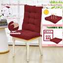 Juexica 4 Sets Outdoor Patio Chair Cushions Seat High Back Tufted Pillow Replacement Rocking Chair Cushions Pads for Patio Summer Seasonal Indoor Home Office (Ruby Red)