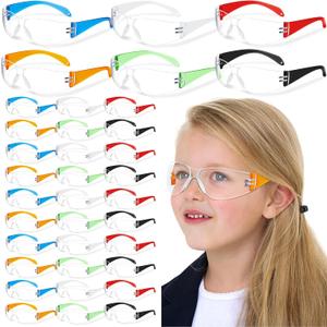 Patelai 12 Pcs Kids Safety Glasses Bulk Eye Protection Goggles Scratch Resistant for Science Class, Lab, Sports, Child Youth Size (Multicolor)