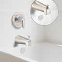 All Metal Bathtub Spout with Diverter, 5.3 Inch Tub Spout, Fits 1/2" Copper Slip-On and 1/2" or 3/4" IPS Threaded Pipes, Easy Lift to Switch, Leak-Free, Easy DIY Installation, Brushed Gold