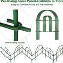 AMAGABELI 35 Panels 18in(H)50ft(L) Decorative Garden Fence No Dig Rustproof Metal Pre-Linking Fence Panels Garden Edging Border Animal Barrier Fencing for Flower Beds Yard Patio Outdoor Decor Green
