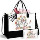 DHQH Godmother Proposal Gifts, Birthday Gift for Women Tote Bag and Makeup Bag Set, Godmother Christmas Gifts from Godchild Goddaughter Godson