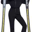 YEEFINE Women's Ski Suit One Piece Jumpsuits Snowsuits Waterproof Snowboard Suit Winter Outdoor Ski Jacket and Pants (Large, Black01)