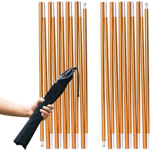 TRIWONDER Tent Poles Replacement Aluminum Camping Rod Accessories Pre-Assembled Tent Pole Repair Kit, 2 Pcs (10.9 ft, Gold)