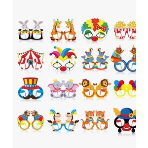 32 Pcs Circus Party Decorations Clown Paper Glasses Carnival Photo Booth Props Circus Eyeglasses for Carnival Party Decoration Clown Birthday Baby Shower Supplies