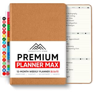 Undated, 2026 Planner, 8.5" x 11" - The #1 Productivity Planner to Achieve Your 2026 Goals - Planner 2026-2027 by PRODUCTIVITY STORE (A4, BROWN)
