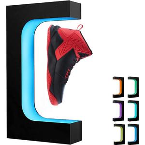 Yegvea Levitating Shoe Display Floating Sneaker Stand,Magnetic Levitation Sneakers Stand with 16 Colors Remote Control and 360° Rotation