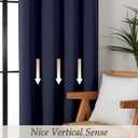Gwine Navy Blue Blackout Curtains for Living Room 72 inches Long, Noise Reducing Room Darkening Window Treatment Curtains for Bedroom, Farmhouse Decor with Rod Pocket, Each 40" Wx72 L,2PCS