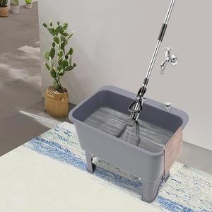 Portable Floor Mop Sink with Drain Kit, Indoor Outdoor Freestanding Utility Mop Sink, 23.62*15.75In Large Capacity Mop Buckets for Laundry Room, Kitchen, Bathroom, Balcony, Garage , Gray 