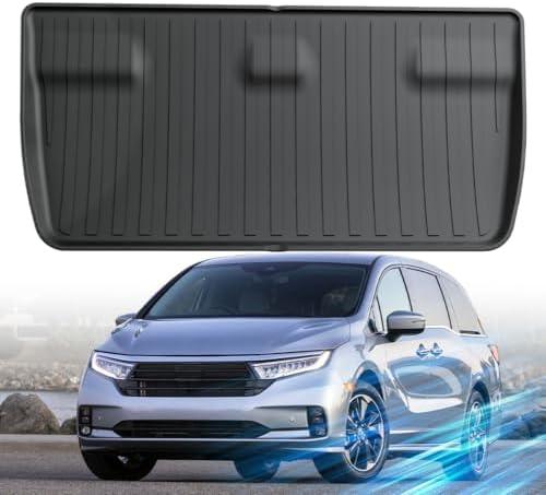 SSESS Cargo Trunk Liner Fit for Honda Odyssey 2026 2025 2024 2023 2022 2021 2020 2019 2018 Custom Fit Trunk Mat for Mini Passenger Van, All Weather Cargo Mat Heavy Duty Accessories Black