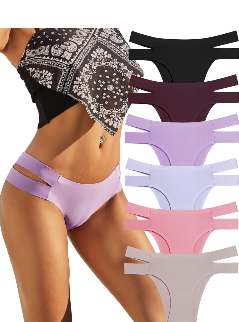 Knowyou Seamless Underwear for Women Sexy Bikini Panties Cheeky High Cut Hipster Stretch Cute Panty for Ladies
