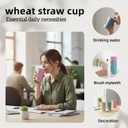 LTNPIP Reusable Wheat Straw Cups 12oz 6-Piece Set | Lightweight & Unbreakable, BPA-Free, Eco-Friendly, Dishwasher Safe