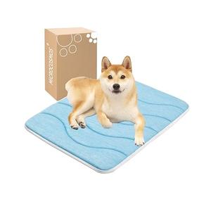 MICROCOSMOS 0.8" Thick Cooling Dog Foam Pad & Summer Pet Sleeping Mat, Machine Washable, Materials Safe, Portable Flat Pet Bed for Dogs.(Sky Blue, 24" x 18")
