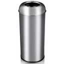MilleLoom Commercial Trash Can, 65L/17Gal Heavy Duty Open Top Commercial/Kitchen Trash Can, Fingerprint-Resistant Waste Bin for Office Bedroom Restaurant, Brushed Stainless Steel