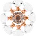 YourGift 10 Pack Drawer Knobs Diamond Shaped Crystal Glass 30mm Cabinet Knobs Pull Handles (Rose Gold)