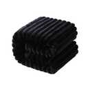 NTBAY Plush Flannel Baby Blanket, Soft and Warm Toddler Blanket with Striped Texture for Stroller, Crib, Travel, 30x40 Inches, Black (3040 Inch (Pack of 1))