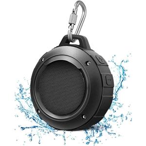 Kunodi Outdoor Waterproof Bluetooth Speaker, Wireless Portable Mini Shower Travel Speaker with Subwoofer, Enhanced Bass, Built in Mic for Sports, Pool, Beach, Hiking, Camping (Black)