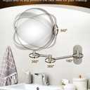 DECLUTTR 9 Inch Wall Mounted Makeup Mirror, 15X Magnification Double Sided Swivel Extendable Bathroom Mirror