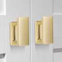VEHCIL 10 Pack Square Brushed Gold Cabinet Knobs,Single Hole Cabinet Handles Gold Knobs for Cabinets and Drawers Cupboard Closet Bathroom Dresser Hardware,Solid Zinc Alloy
