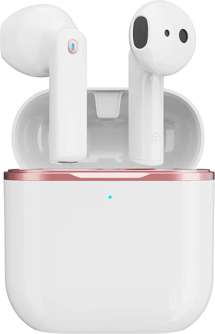 DRQQ Wireless Earbuds Bluetooth Earbuds Wireless Headphones IPX5 Waterproof Earphones Noise Cancelling Headset Deep Bass Long Battery Bluetooth Headphones with Mic for iPhone Android