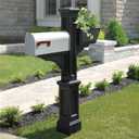 Mayne Westbrook Mailbox Post with Standard Arm and Planter Weather-Resistant, Durable Classic Design Easy-to-Install Outdoor Mailbox Post