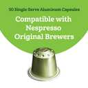 Amazon Fresh Espresso Decaffeinato Dark Roast Aluminum Capsules, Compatible with Nespresso Original Brewers, Intensity 9/13, 50 Count (5 Packs of 10) (EXP 08/20/27)