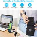elec Space Wireless Charger, 3 in 1 Qi-Certified Folding Fast Wireless Charging Station for iPhone 14/13/12/11/X/XR/Xs Max, Apple Watch Series and Airpods, Compatible with Samsung S22/S21 (Black)