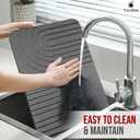 Stone Dish Drying Mat for Kitchen Counter Diatomaceous Earth Drying Mat | Fast-Absorbing, Minimalist Design, Durable Diatomite | Non-Slip, Heat Resistant, Easy-to-Clean | USA Brand | 15.7x11.8