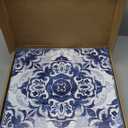 DJSYLIFE Bathroom Wall Decor Navy Blue Flower Paintings Canvas Prints Decoration Vintage Wall Art for Bedroom Framed Ready to Hang 12" Wx12 Hx4 pcs