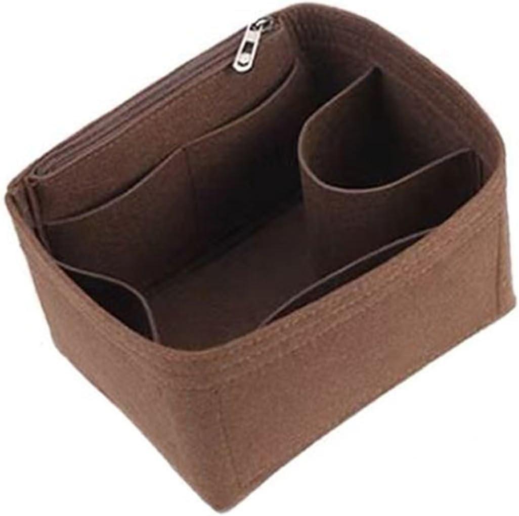 Purse Organizer Insert Insert Organizer Felt Cloth Makeup Handbag Organizer Travel Inner Purse Portable Cosmetic Bags. Felt Bag Organizer(Brown B,Noe) (Noe, Brown B)