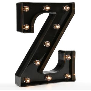 OYCBUZO Light Up Black Alphabet Marquee Letters Sign LED Marquee Number Lights Sign for Night Light Home Bar Christmas Lamp Birthday Party Wedding Decoration Z