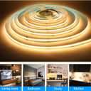 LED Strip Lights 24V, Band COB Warm White 3000K 16.4ft 320 LEDs/M Total 1600 LEDs Flexible Neon Light Strips for Party, Counter, Shelf, Home Decor