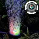 NICREW Multi-Colored LED Aquarium Bubbling Stone Disk, Round Fish Tank Bubbler with Auto Color Changing LEDs