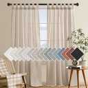 Living Room Linen Curtains Home Decorative Tab Top Curtains Privacy Added Energy Saving Light Filtering Window Treatments Draperies for Bedroom (52"W x 84"L (Pack of 2), Angora)