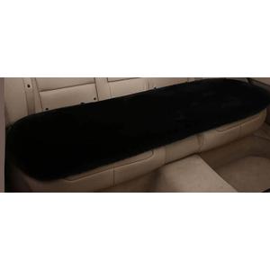 YUNZLAN Fluffy Imitation Rabbit Fur car Front or Rear seat Cushions Winter Warm and Comfortable Thickening car seat Cover car Interior Accessories 1pcs(Back seat, Black)