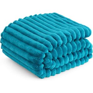 Bedsure Teal Fleece Blanket for Couch - GentleSoft Cozy Soft Blankets for Women, Cute Small Throws for Girls, 50x60 Inches
