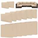 HOMREST 14-Piece Outdoor Cushion Covers Set for Patio Furniture, Reversible Double-Sided Sofa Slipcovers with Zipper, Water-Repellent Replacement Covers Only (Khaki, 25.625.63.9in)