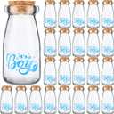 24 Pieces It's a Boy Baby Shower Party Favors Vintage Milk Favor Jars DIY Glass Milk Jars Bottles Blue Mini It's a Boy Sports Baby Shower Bottles with Cork for Guests Gender Reveal Centerpiece Decor