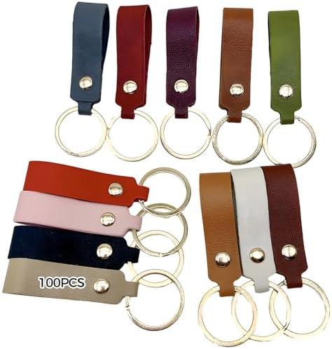 30 Pcs PU Leather Keychain Blanks,Custom Engraving Keychain Bulk Set Multicolor Quality Key Ring Holder, Soft Faux Leather,Party Favors,Customizable DIY Craft Supplies,Office,Gift, 1.2 in Ring (30 Pcs)
