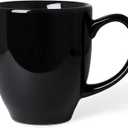 Durable 16 oz Ceramic Black Coffee Mug, Large Coffee Cup with Ergonomic Handle, Ideal Tea Mug for Home, Office, Gift, Dishwasher & Microwave Safe (coffee, Tea, Hot Cocoa, Latte Cup)