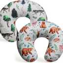 2 Pack Nursing Pillow Cover Neutral Stretchy Removable Baby Nursing Covers for Breastfeeding Pillows Soft Breathable Pillow Slipcover for Newborn Baby Boy or Girl (Animal)